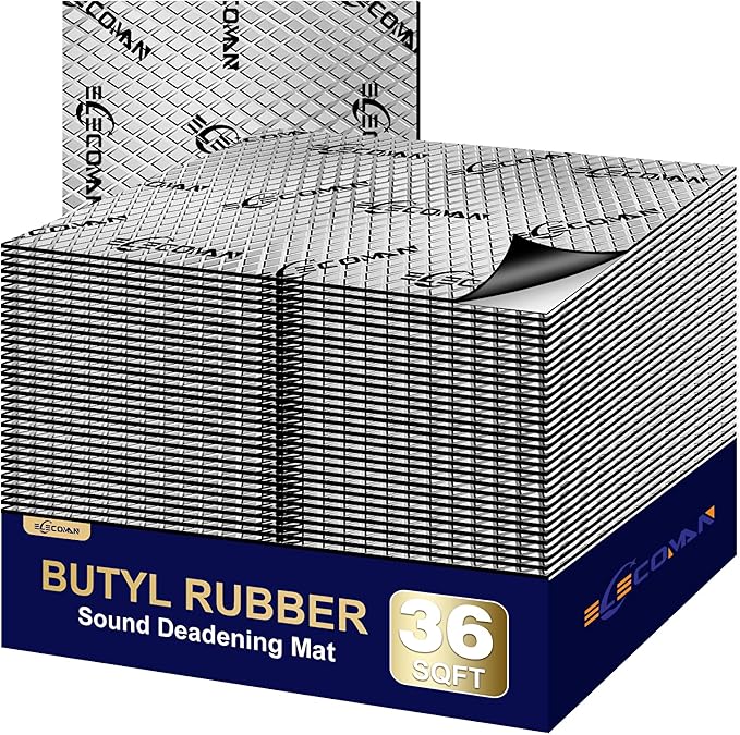 Car Sound Deadening Mat-80 mil 36 sqft Sound Deading Material - Butyl Automotive Sound Deadener, Audio Noise Insulation and Vibration Dampening