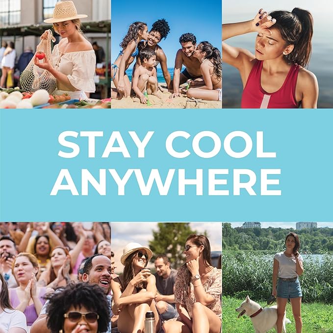 SHAKEitCOOL Original Cooling Towel – Be Cool in Style - Heat Relief, Soft, Lightweight, Sun Protection, Easy Clean - Perfect for Biking, Running, Yoga, Gym, Gardening - Softball
