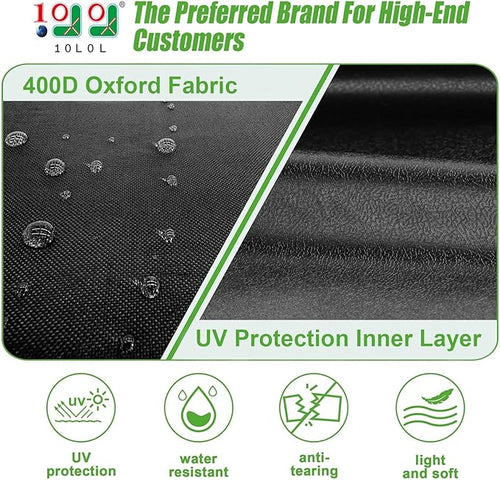 10L0L Golf Cart Deluxe Enclosure for EZGO TXT & RXV 2 Passenger, 4-Sided Clear PVC Window Rain Cover with Zipper Entry, Black
