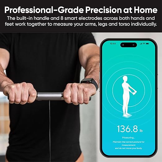 Wyze Scale Ultra BodyScan Smart Scale with Handle – Wi-Fi & Bluetooth Body Composition Scale for Weight, BMI, Body Fat, Muscle Mass, and Segmental Measurement, Black