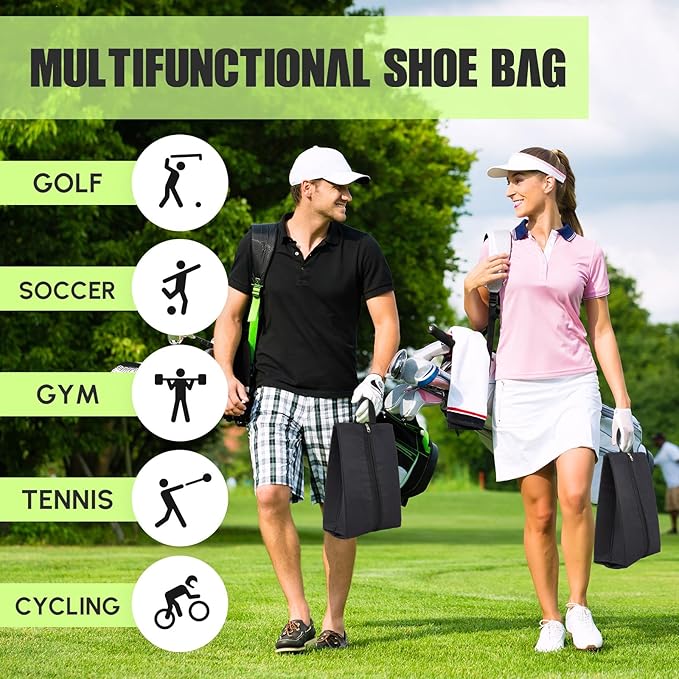 2 Pack Smell Proof Shoe Cleat Bag for Travel Water-resistant Odor Absorbing Lightweight Golf Soccer Shoe Storage Organizer Shoe Pouch with Zipper Dust-proof for Gym Sports Travel Work