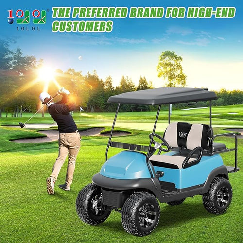 10L0L Golf Cart Seat Covers Universal for Yamaha G29 Drive2 Club Car DS Precedent Tempo Standard Front Seats, Breathable Mesh Bench Seat Cover, No Drilling Seat Cushion - All-Season Comfort