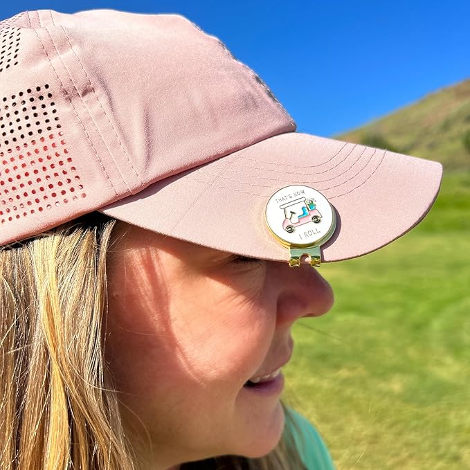 Birdie Girl Women's Golf Ball Marker Hat Clip, Magnetic Golf Ball Marker, Golf Bag Accessories