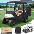 10L0L Golf Cart Enclosure 4 Passenger for EZGO TXT & Club Car Precedent DS Tempo Onward, 57" Short Roof Waterproof Windproof Rain Cover with Heavy-Duty 600D Fabric & Clear Windows Roll-up Door