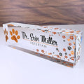 Artblox Office Desk Name Plate Personalized | Custom Name Plates for Desks | Vet Dog Design On Clear Acrylic Glass | Cute Office Desk Accessories Customized Gifts - (8" x 2.5")