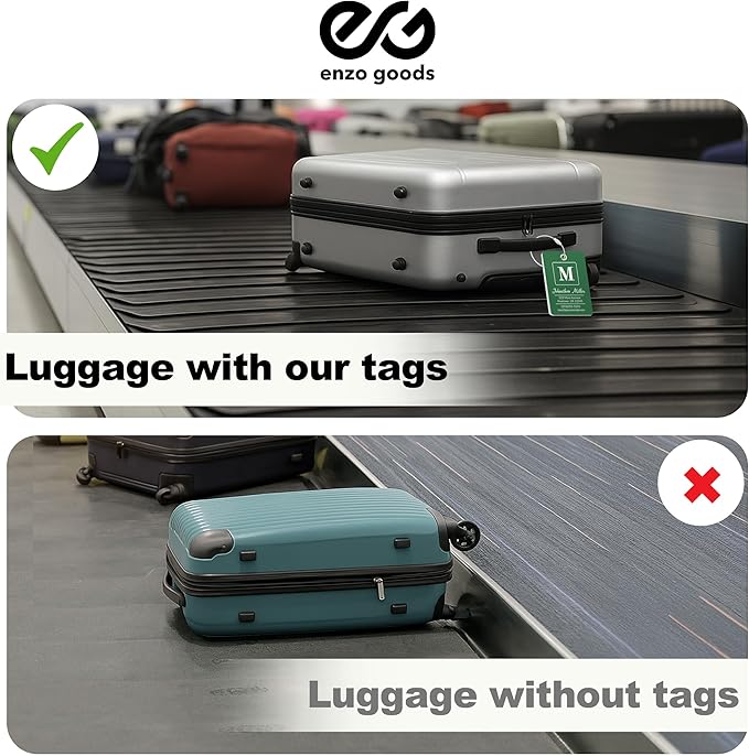 Personalized Luggage Tag | 6 Pack | Custom Luggage Tags for Suitcases | Kids Backpack Tag | 10 Color Options & Choose Font, Font Color