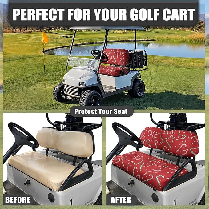 Fashion Print Golf Cart Seat Covers 2 Passenger Golf Cart Backrest Cover Golf Cart Seat Towel Gift for Friends