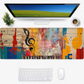 Musical Art Gaming Mouse Pad, Desk Mat, Non-Slip Rubber Base Cool Aesthetic MousePads for Computer Laptop Keyboard Office School Home Desktop Accessories Decor 31.5" x 11.8"