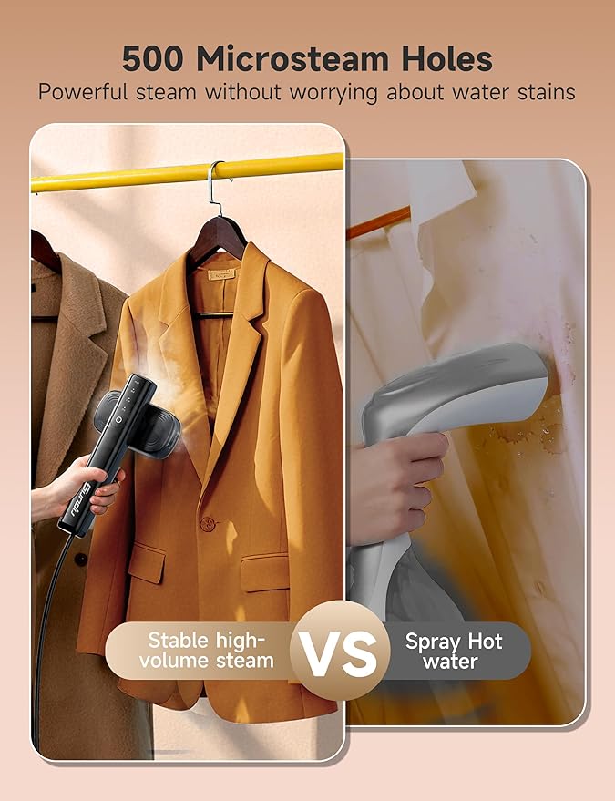 Travel Steamer for Clothes, Portable Handheld Design, Clothing Wrinkles Remover, Strong Penetrating Steam, 1200W Powerful 2 In 1 Steamer & Iron, 100ml Big Capacity, Home, Office, Travel