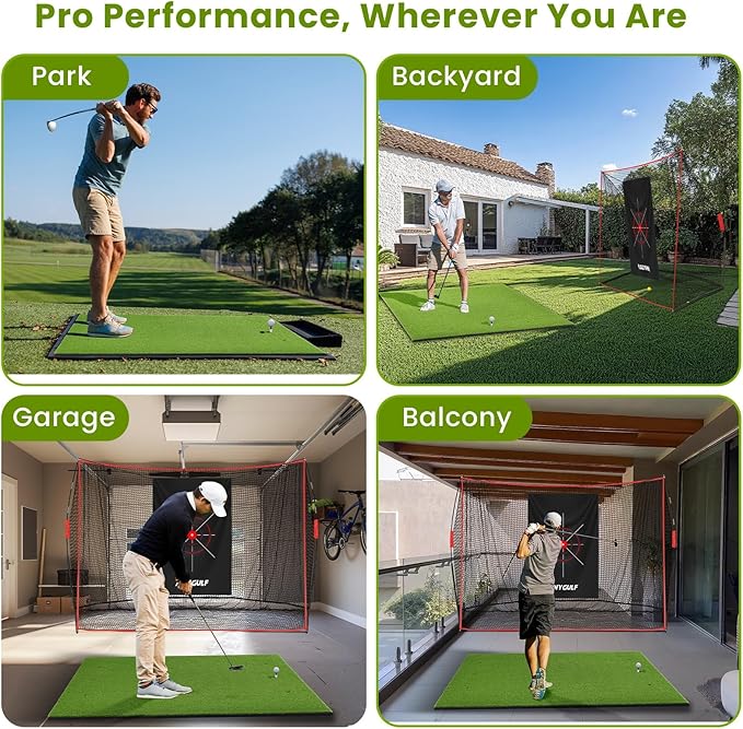 Golf Mat, 5x4ft/6x4ft Large Golf Hitting Mats for Practice Outdoor Indoor, 26mm Thick, High-Elasticity Artificial Turf Mat for Garage Simulator Chipping Driving Swinging Training, Gifts for Him Men