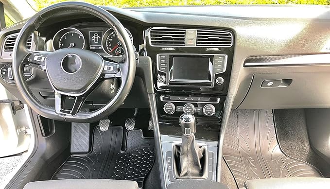 Gledring USA Custom Fit All-Weather Rubber Floor Mats Intended for Volkswagen Golf VII (MK7) 2015-2021, No Trimming Required, Tailored Custom Fit, Protects from Rain, Mud, & Snow.