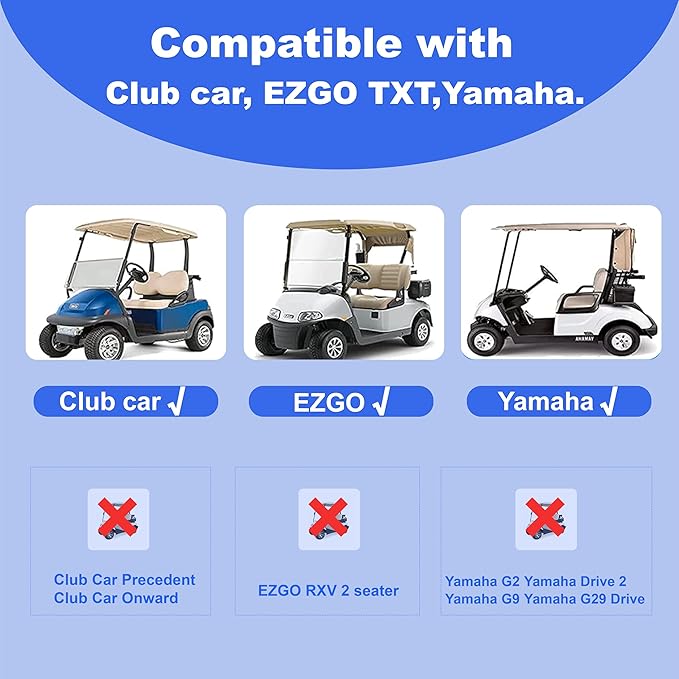 Retractable Golf Cart Seat Belt Bracket Kit for EZGO, Club Car, Yamaha
