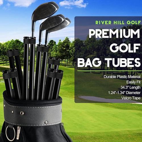 14 Pcs Golf Bag Tubes, Golf Club Tubes for Golf Bag w/Velcro Tape, 1.24"&1.34" Diameter, 34.3" Length Dividers Inserts Holder Accessories for Men Women