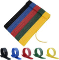 100pcs Cable Ties Reusable Rainbow Color Wire Ties Cable Management Cord Ties Reusable for Electronics Hook and Loop Cable Ties for Computer 6 Inch with 5 Colors