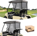 10L0L 2 Passenger Golf Cart Sun Shade Cover for Club Car DS & EZGO TXT - Foldable UV Protection Cover Heat Blocking Design, Black