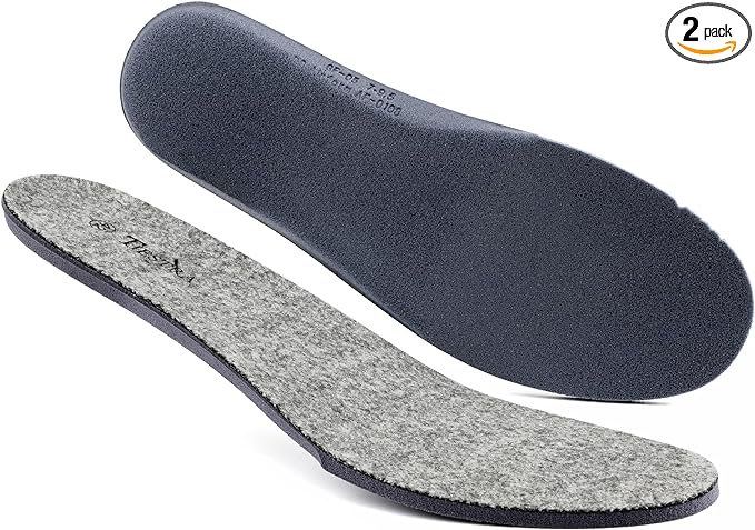 Thick Merino Wool Insoles for Men Fur Fleece Shoes Inserts Memory Foam Cushion Comfort Warm Sheepskin Insoles for Winter Snow Boots Slippers Grey 43EU,US10