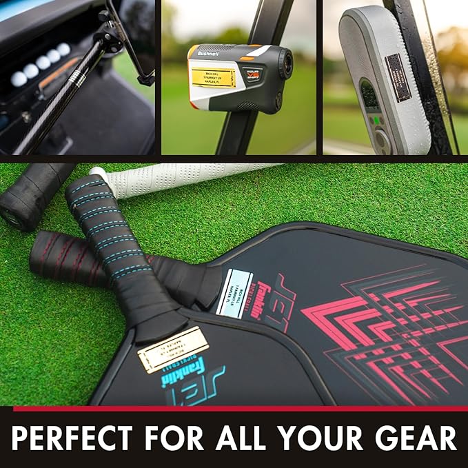 PIN HIGH 20 Personalized Golf Club ID Labels | Weatherproof, Fade Resistant, Laminated Thermal Transfer Labels, Made in The USA, (Free Customization & Shipping), Black