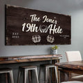 TAILORED CANVASES Golf Art Decor - Personalized Vintage Golf Wall Art Sign for Man Cave, Bedroom, Basement, Home Bar and Custom Gift for Husband, Dad, Wedding & Anniversary - 19th Hole Sign, 60"x30"