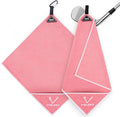Magnetic Golf Towel for Bag 18" x 18" with Clip Exclusive Cleaning Pocket Microfiber Waffle Ultra Absorbent Club Ball Cleaner Essential Golf Accessories and Gifts for Women(Pink 1 Pack)