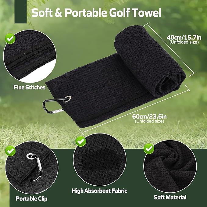 Golf Club Cleaning Kit with Golf Club Cleaner with Water Golf Towel Divot Repair Tool Groove Sharpener Golf Ball Alignment Kit Complete Golf Cleaning Kit Golf Accessories for Women Men