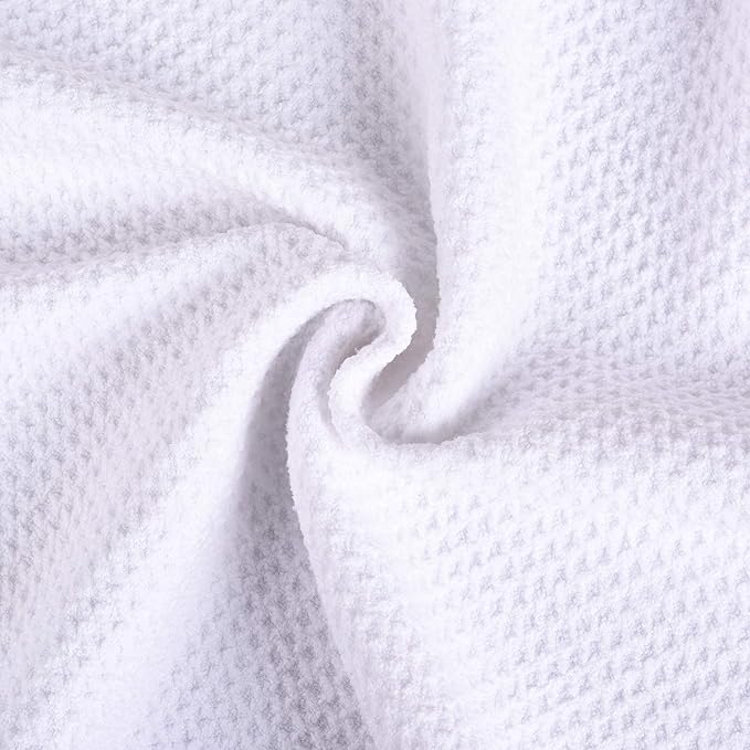 Mile High Life Tri-fold Golf Towel | 16" X 24" | Premium Microfiber Fabric | Waffle Pattern | with Heavy Duty Carabiner Clip | for Men and Women (White)