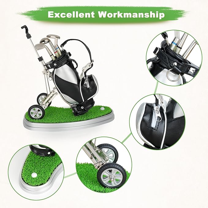 10L0L Golf Pen Holder Golf Club Pens Gift Set Race Souvenirs Unique Gifts for Golfer Fans Coworker Boss, Funny Home Office Decor Gadgets