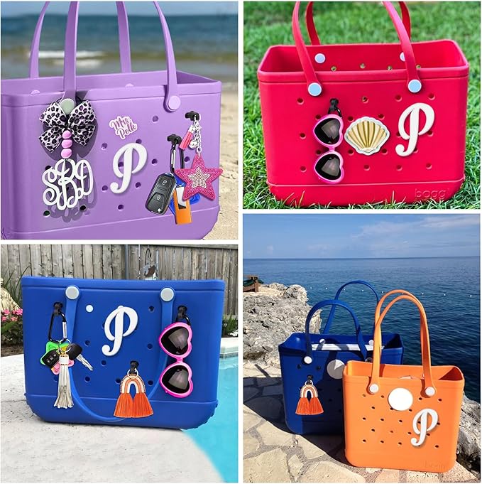 Mity rain Letter Charms for Bogg Bag，Alphabet Lettering Accessories Charms Compatible with Bogg Bag Original All Models, Insert Decorative Letter for Handbag Beach Tote Bag P