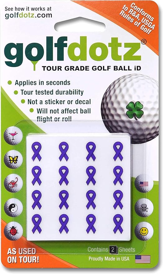 Golfdotz - USGA Rule Conforming Golf Ball Markers, Golf Ball Stickers for Marking Balls, No More Smearing from Stamps, Gifts for Golfers, Dads, and Retirees, (18-32-Count)