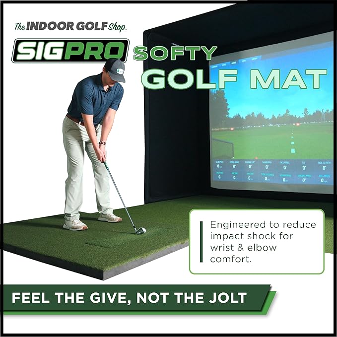 SIGPRO Softy Golf Mat - Professional-Grade Practice Mat - Realistic Fairway Feel - Real Tee Capable, Replaceable Hitting Strip, Thick Cushioning & Joint-Friendly Design
