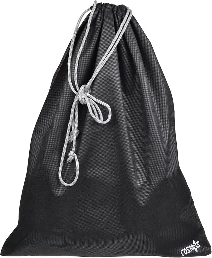Cosmos 10 Pcs Travel Shoe Bags Shoe Organizer Pouch Storage String Bags for Travel Trip Carrying Packing, Dust-proof Non-Woven Fabric in Dual Drawstring Closure, Two Sizes (Black and Hot Pink)