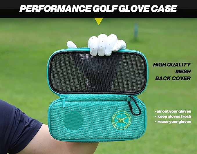 Handy Picks Performance Golf Glove Case - Golf Gloves Holder Case That Protects n Keeps Your Golf Gloves Neat n Dry - Air Flows Through on The Back Cover to Let The Moisture Out