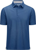 MAGCOMSEN Men's Polo Shirts Short Sleeve Cotton Pique 3 Button Classic Fit Casual T-Shirt Performance Golf Shirts