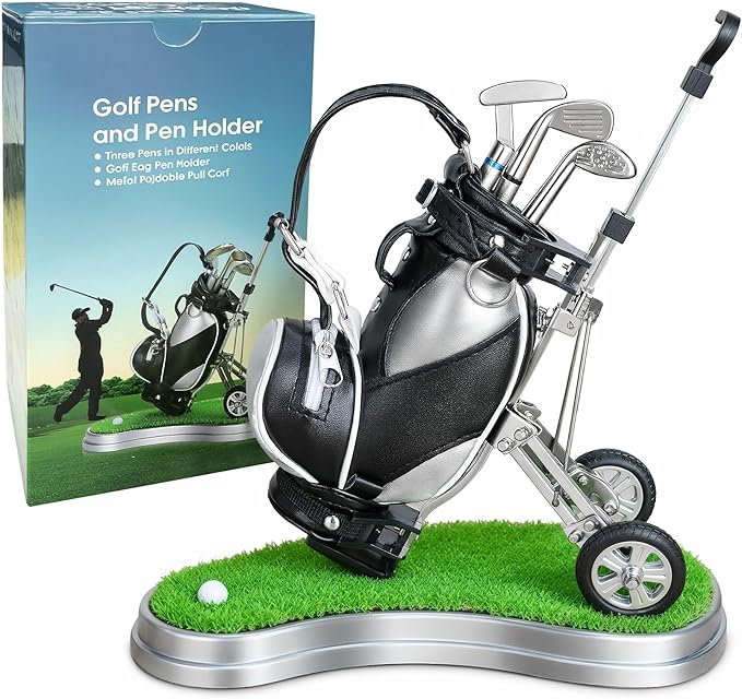 10L0L Golf Pen Holder Golf Club Pens Gift Set Race Souvenirs Unique Gifts for Golfer Fans Coworker Boss, Funny Home Office Decor Gadgets