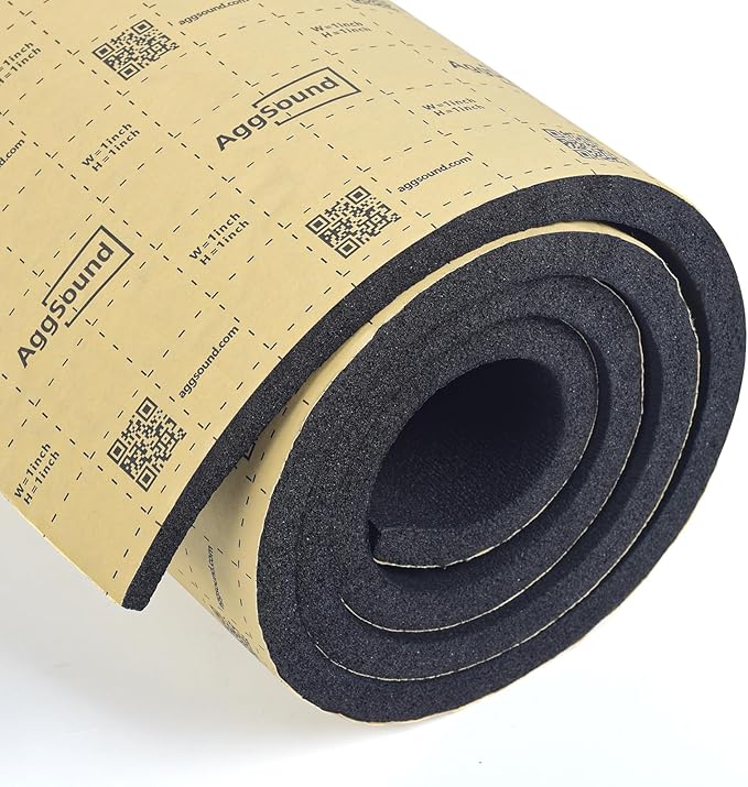 Sound Deadening Mat 1/2inch(13 mm) 107.64sqft - Closed Cell Foam Car Sound Deadening Material - Self-Adhesive Hood Insulation Heat Shield Auto Sound Dampening