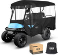 10L0L Universal 4 Passenger Golf Cart Enclosure - Extended Roof 94" Fit for Yamaha, EZGO TXT RXV, Club Car DS Precedent, Golf Cart Rain Cover, 600D Waterproof Driving Enclosure with Side Mirror Open