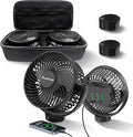 2-Pack Magnetic Golf Cart Fan Rechargeable with Carrying Case, 12000mAH Battery Portable Fan with Magnetic Base, Suitable for EZGO Club Car Yamaha, Golf Cart & Cruise Ship Accessories