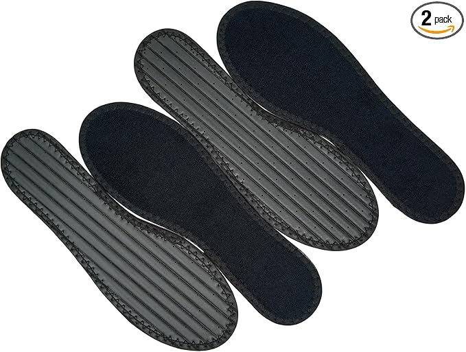 Happystep Cotton Terry Cloth Insoles, Barefoot Shoe Inserts, Sweat Absorption, Odor Control, Moisture-Wicking, Washable and Reusable, Zero Drop Shoe Insoles, 2 Pairs of Black (Women Size 5)