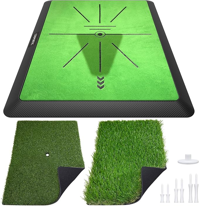 Golf Hitting Mat, Golf Training Mat for Swing Path Feedback Detection Batting,Extra Replaceable Golf Practice Mat 16"x12", Golf Gifts for Men Women for Home Indoor Outdoor