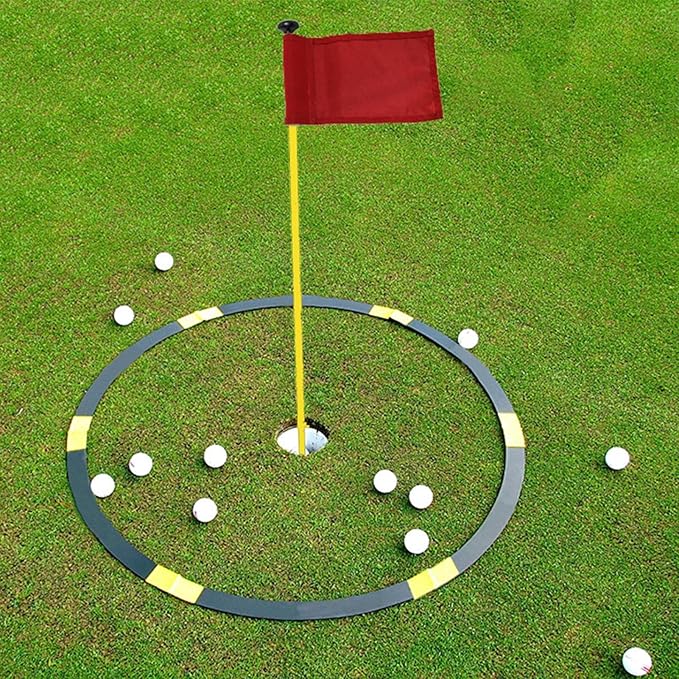 Golf Hole Target Rings - Chipping Aid Circles, Practice Alignment Tools | Foldable Putting Zone Markers, Lightweight Swing Training Equipment, Target Kit with Scenario for Backyard Lawn, Indoor Green