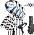 PGM 18 Pieces Men’s Golf Club Set 12pcs Clubs – Titanium #1 Driver, Draw-Biased Hybrid, High-Strength Irons, Forgiving Putter, Stand Bag with 5 Head Covers