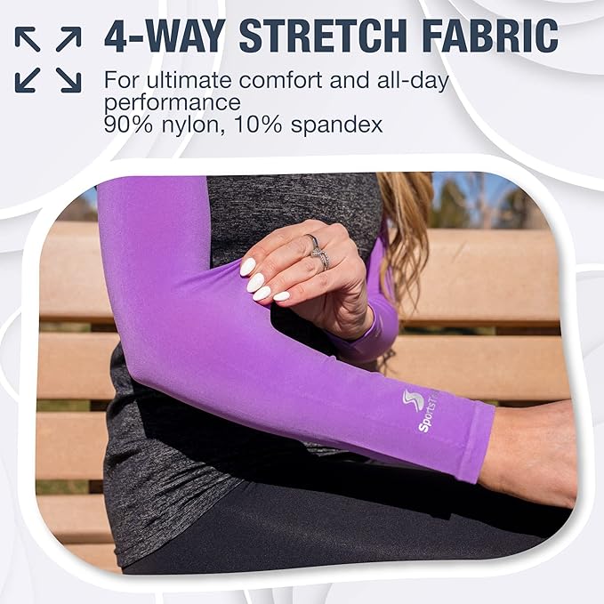 SportsTrail Cooling Arm Sleeves for Men & Women – Breathable, UV Sun Protection, Sports Arm Sleeves for Women, Men & Youth