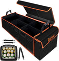 Large Trunk Organizer with Cooler, 3 Compartments SUV Cargo Organizer, Portable Trunk Organizer for suv,car,truck,rv,jeep(black)