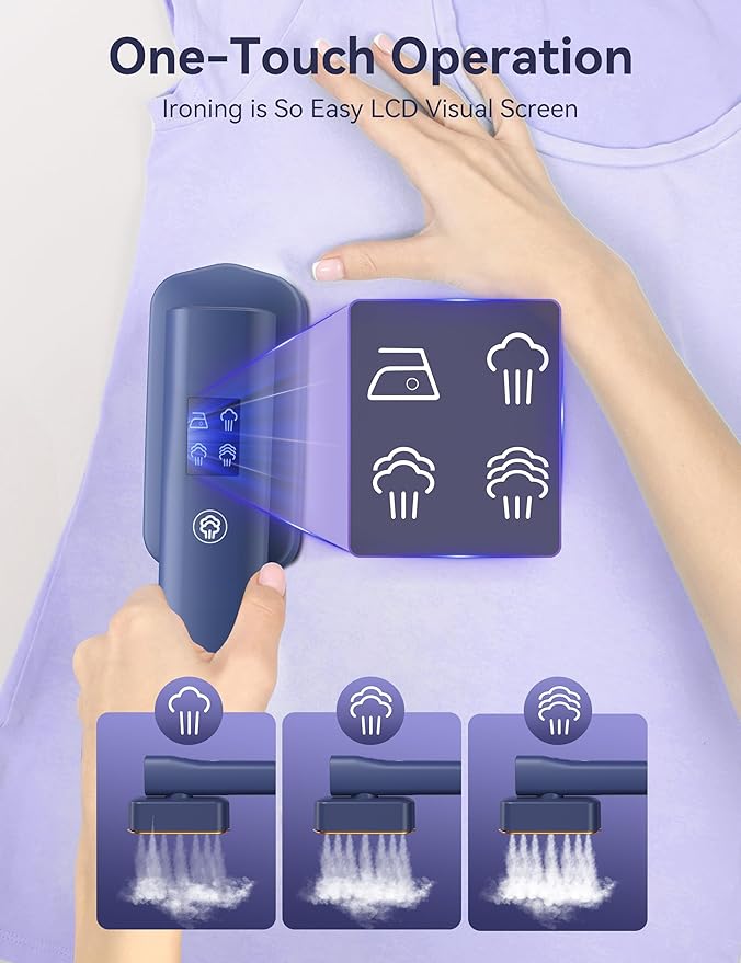 Steamer for Clothes,Sundu Portable 2-in-1 Travel Steamer&Iron,15s Fast Heat-up,100ml Water Tank,Ironing Gloves,25 Min Powerful Continuous Steam,1200W&4 Modes Light Steam Iron for Travel&Home(Blue)