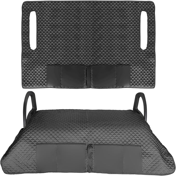 Roykaw Golf Cart Seat Cover, Golf Cart Seat Blanket w/Double Layer Universal Compatible with EZGO TXT RXV/Club Car DS Precedent 2 Seat Golf Carts, w/ 4 Storage Pockets, Easy to Use & Clean, Black