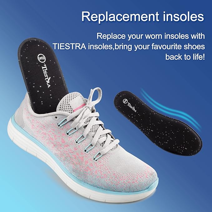 3 Pair -Shoe Inserts for Mens Memory Foam Insoles,Replacement Insoles for Work Boots Running Shoes, Cushion Shock Absorbing for Foot Pain Relief, Comfort Breathable Inner Soles Black 44EU,US11