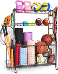 Mythinglogic Sports Equipment Garage Organizer,Garage Ball Storage for Sports Gear and Toys, Rolling Ball Cart with Wheels for Indoor/Outdoor Use