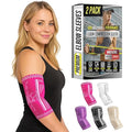 BLITZU Elbow Compression Sleeve for Tendonitis 2 Pack, Tennis Elbow Brace Support for Men and Women Golfers Elbow Pain Relief, Arthritis, Bursitis, Arm Brace for Workout, Weightlifting Pink M