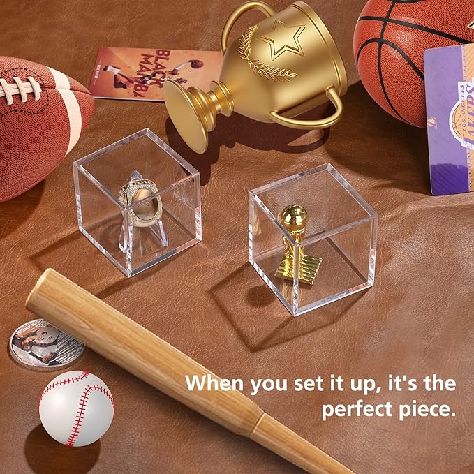 Championship Ring Display Case,Acrylic Display Box and Holder for Super Bowl Rings, Championship Rings, and Baseball Rings,for Collectors and Enthusiasts,6pcs