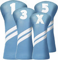 Golf Club Head Covers for Fairway Woods Driver Hybrids, 4pcs Premium PU Leather Women Golf Headcovers Set with No.Tags1 3 5 X.