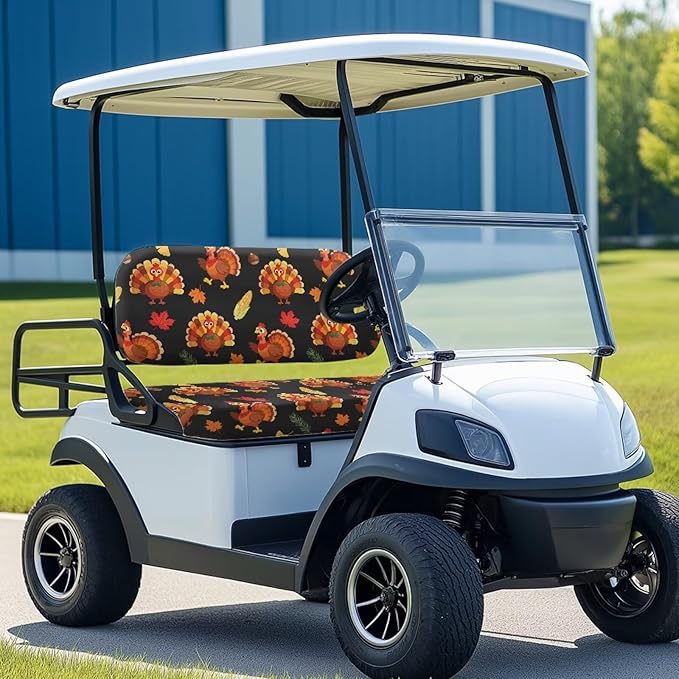 Golf Cart Seat Covers, Universal Fit & Nonskid Bottom Fits for Club Car 2 Person Seats Golf Carts